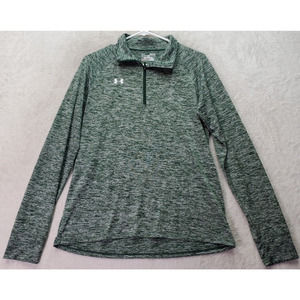 Under armour Activewear Shirt Womens Medium Green Space Dye Heatgear Quarter Zip